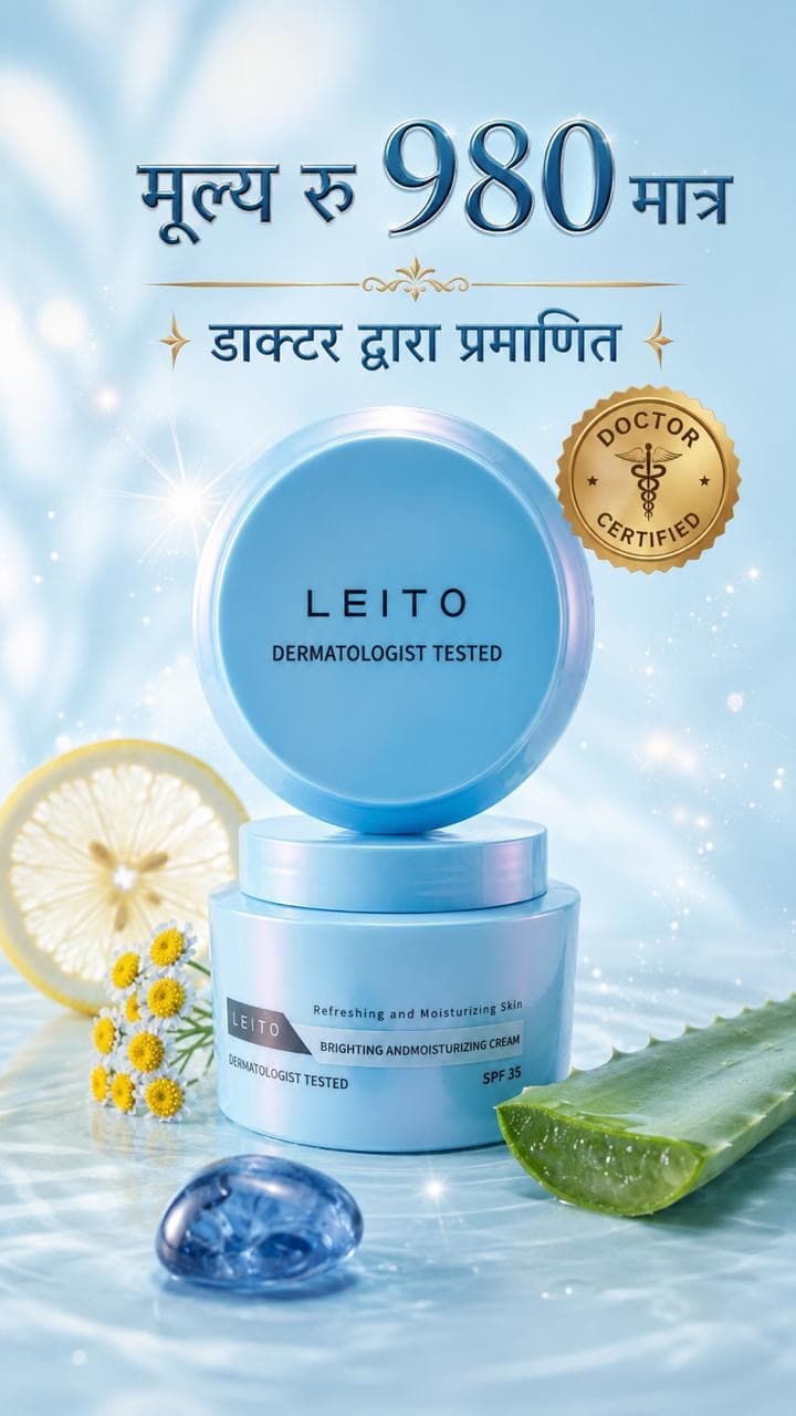 Leito dermatologist tested brightening and moisturizing cream SPF 35
